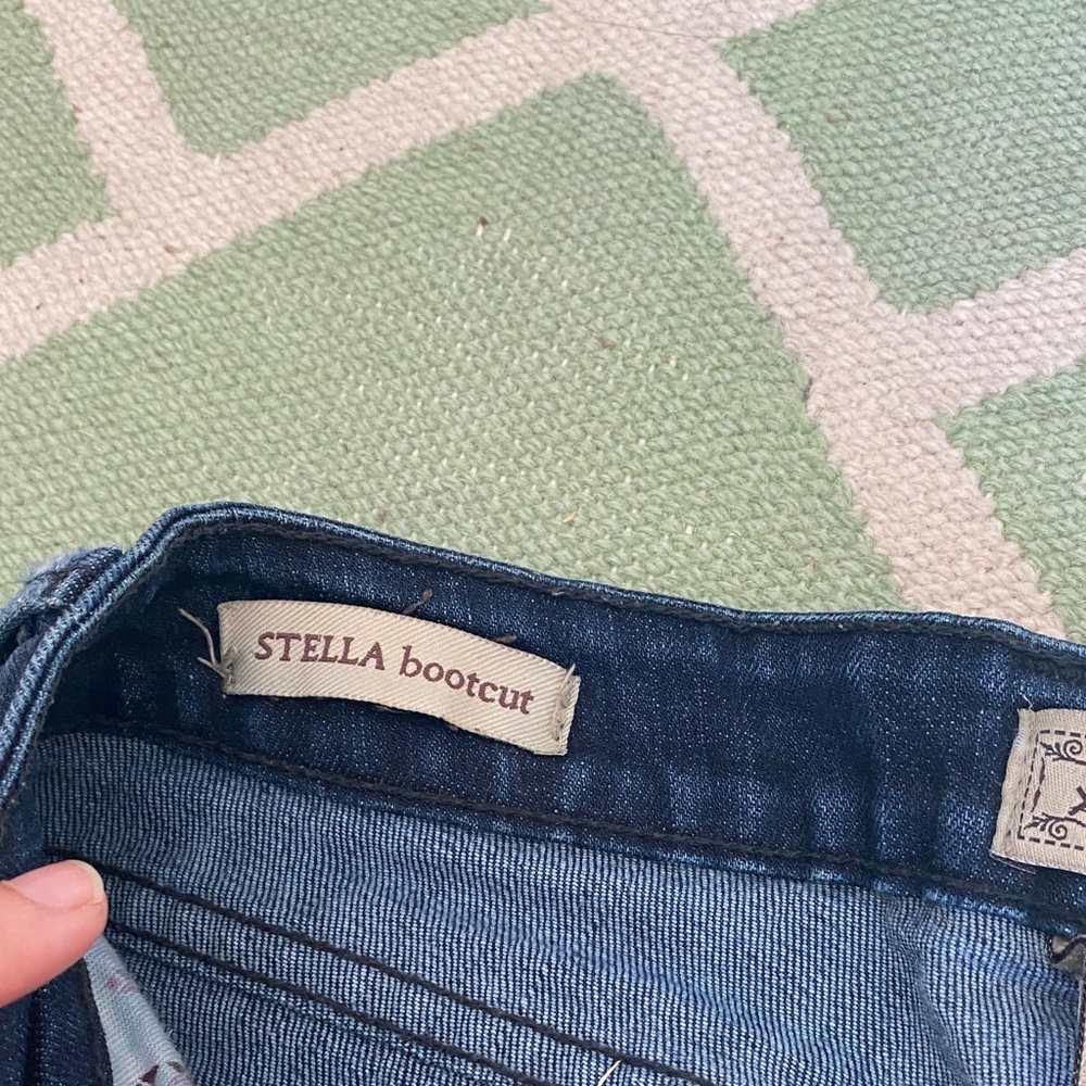 Women's Dark Blue Jeans bootcut, small flare - Picture 3 of 6